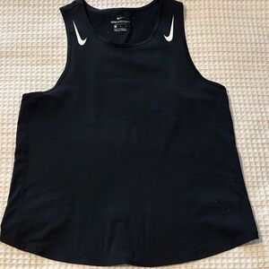 Nike Black Athletic Tank with White Swoosh Accents